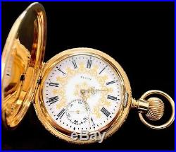 Gorgeous Rare Elgin14K Multi Color Gold Case Pocket Watch 16s Circa 1910