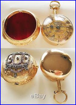 Gorgeous Verge fusee pair case Solid Gold Pocket watch Markwick Markham London