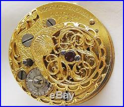 Gorgeous Verge fusee pair case Solid Gold Pocket watch Markwick Markham London