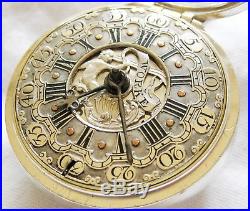 Gorgeous triple case verge fusee pocket watch John Worke London year 1767 Top