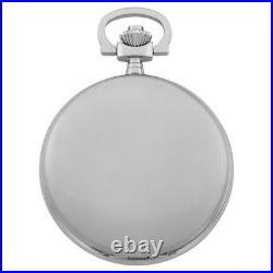 Gotham Men's Classic Stainless Steel Analog Quartz Date Covered Pocket Watch