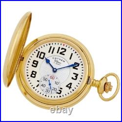 Gotham Men's Gold Plated Polished Case 17 Jewel Mechanical Pocket Watch