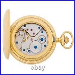 Gotham Men's Gold Plated Polished Case 17 Jewel Mechanical Pocket Watch