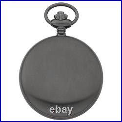 Gotham Men's Gunmetal Stainless Steel Analog Quartz Day/Date Hunter Pocket Watch