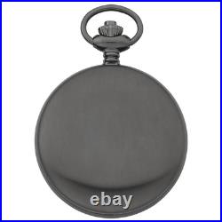 Gotham Men's Gunmetal Stainless Steel Analog Quartz Day/Date Hunter Pocket Watch