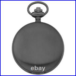 Gotham Men's Gunmetal Stainless Steel Analog Quartz Day/Date Hunter Pocket Watch