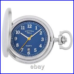 Gotham Men's Stainless Steel Analog Quartz Date Covered Pocket Watch