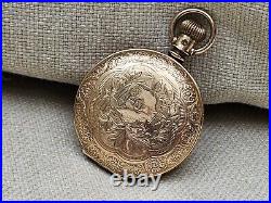 Great Running Elgin 6 Size Pocket Watch Cal. Gold Filled Fahys Montauk No1 Case