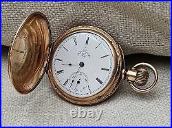 Great Running Elgin 6 Size Pocket Watch Cal. Gold Filled Fahys Montauk No1 Case