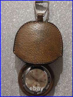 Gucci Pocket Watch Steel Case Covered In Peccary Leather Manual Winding Movement