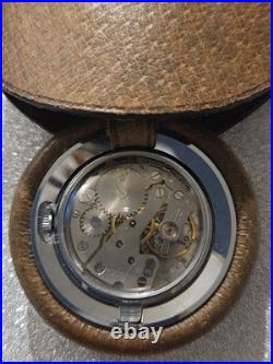 Gucci Pocket Watch Steel Case Covered In Peccary Leather Manual Winding Movement