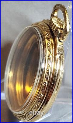 HAMILTON 16s POCKET WATCH CASE, 10K GOLD FILL, CHRISTMAS RIGHT AROUND THE CORNER