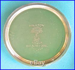 HAMILTON 23 jewel 950-E in a PRISTINE case marked HAMILTON RAILROAD MODEL