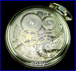 HAMILTON 4992B Pocket Watch 22 JEWELS 16 Size Transparent Case 1940s Vintage JP