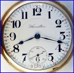 Hamilton 943 21 Jewel 18s Rare Fully Marked Hunting Case Railroad Pocket Watch