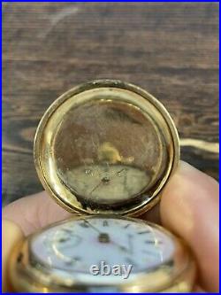 HAMPDEN antique pocket watch engraved hunter case 15j circa 1907 gold filled FS