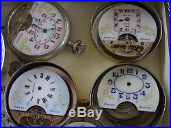 HEBDOMAS 8 DAY POCKET WATCH MOVEMENTS AND PARTS, TWO COMPLETE CASES