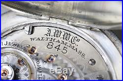 HUGE 1904 Waltham 21 Jewel RAILROAD Grade 845 Pocket Watch 18s Coin Silver Case