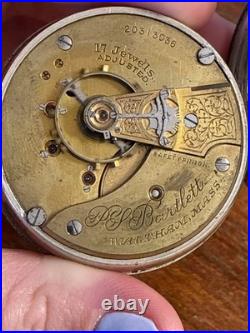 HUGE Sterling Case 18s Swing Out WALTHAM 24h Cdn Dial RUNS 17j PS Bartlett
