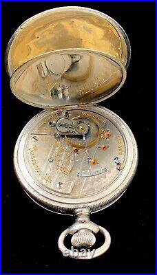 Hamilto18s 21J 941 119 Year Old Fancy Sterling Silver Hunter Pocket Watch