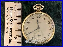 Hamilton 12S 17J 14 Kt Solid Gold Masonic Case Model 912 Pocket Watch Running
