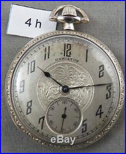 Hamilton 12 Size Pocket Watch, Open Face, 17J, Grade 910, NICE WGF Case, 1920s