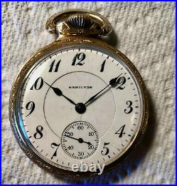 Hamilton 16 size 956 17J Pocket Watch in Nice Railroad Case
