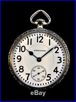 Hamilton 16s 19Jewel 996 Railroad Pocket watch Custom Display Case Near Mint