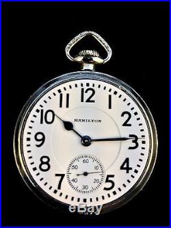 Hamilton 16s 19Jewel 996 Railroad Pocket watch Custom Display Case Near Mint