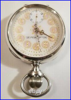 Hamilton 18S 17 jewel adj grade 926 fancy dial 3 oz. Sterling silver case (1904)