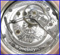 Hamilton 18s pocket watch runs great + display case 1912 d889