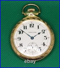 Hamilton 21J 992 Circa 1923 Nawco Case Perfect Porcelain Dial Pocket Watch