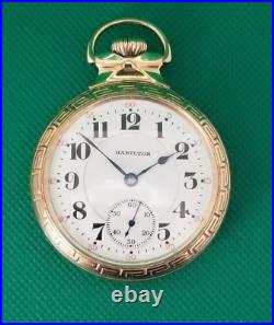 Hamilton 21J 992 Circa 1923 Nawco Case Perfect Porcelain Dial Pocket Watch
