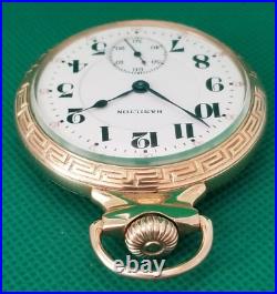 Hamilton 21J 992 Circa 1923 Nawco Case Perfect Porcelain Dial Pocket Watch