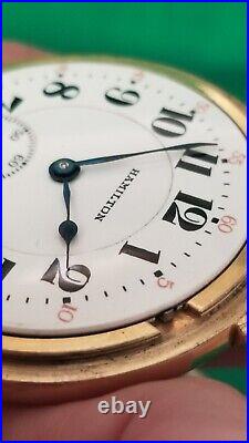 Hamilton 21J 992 Circa 1923 Nawco Case Perfect Porcelain Dial Pocket Watch