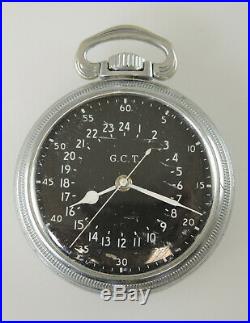 Hamilton 4992B 24 Hour dial Military Pocket Watch. With MILITARY Case