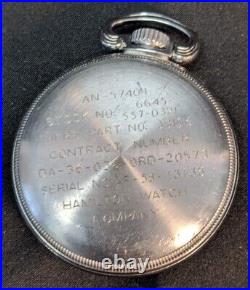 Hamilton 4992B US Military WWII AN-5740 GCT Pocket Watch w Adamson Carrying Case