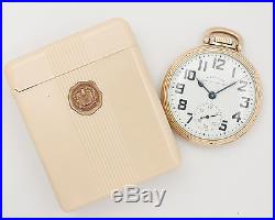 Hamilton 992B 16s 21j Pocket Watch in 10k GF Case with Original Bakelite Box