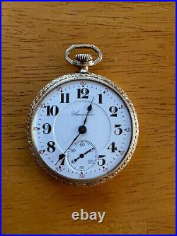 Hamilton 992 Pocket Watch. Model 2, Fancy Winding Wheels! Keeps Time! GF Case