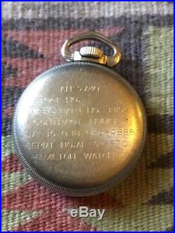 Hamilton GCT 1944 WWII Military 24 Hour 4992B 22j 16s Pocket Watch with Case