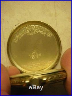 Hamilton, Grade 922, 23J, 14K gold OF Hamilton signed case with original box
