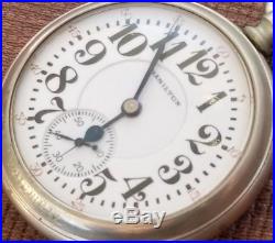 Hamilton Grade 992 Pocket Watch 21j 16s Salesman display Case ticking F233
