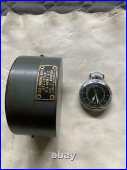Hamilton Military Pocket Watch Black With Case 1940's 764401 EHW 4492B/22-Stone