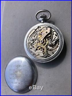 Hamilton Model 23 Military Chronograph, 19 Jewel, Black Dial and Crome Case