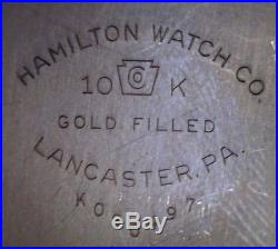 Hamilton Watch Co. 992B Size 16 21 Jewel Gold Filled Case
