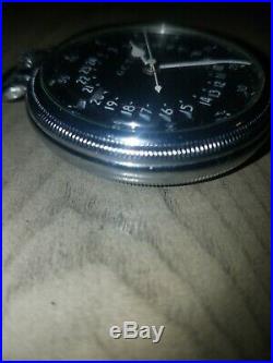 Hamilton Watch Co AN-5740 Military WWII G. C. T. 24 Hour Pocket Watch & Metal Case