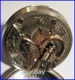 Hampden 18S dueber 21 jewel Great mint Fancy dial Hercules 3oz. Silver case