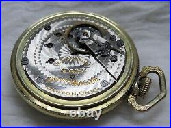 Hampden 18s 17j Pocket Watch, good Deco case 10k rgp