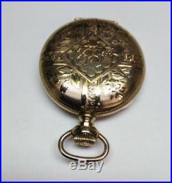 Hampden 3/0s. Mint fancy dial 15 jewels near mint gold filled case restored