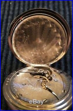 Hampden 3/0s. Mint fancy dial 7 jewels near mint gold filled case restored